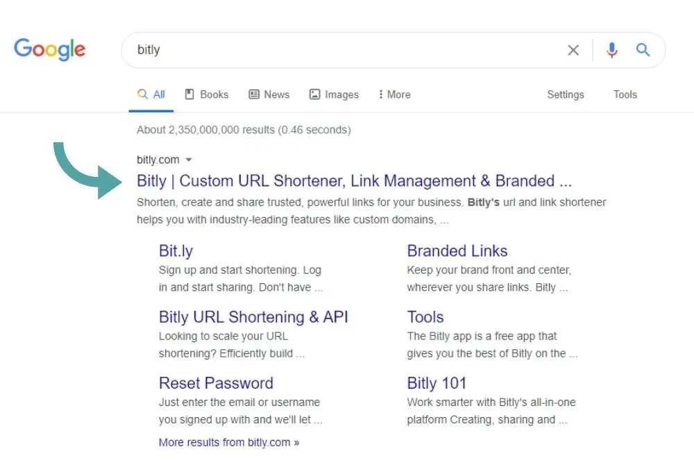 google research results for bitly