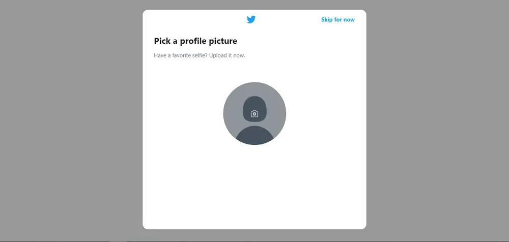 إضافة صورة الملف الشخصي لإنشاء حساب على تويتر